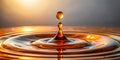 Viscous Elegance: Macro Shot of Amber Slime Droplet - Generative AI
