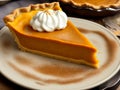 Close-Up Shot of a Slice of Pumpkin Pie Royalty Free Stock Photo