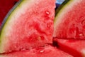 Close up shot of slices ripe watermelon