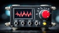 Compact Electronic Device Displaying Real-Time Audio Waveform Royalty Free Stock Photo
