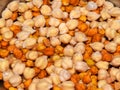 A close up shot of soaked chickpeas and black grams Royalty Free Stock Photo