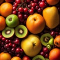 a close-up shot of some fruits, including apples and oranges Royalty Free Stock Photo