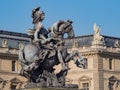 Close up shot of some statue of the famous Louvre Museum at Paris