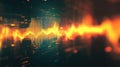 Sound Wave Computer Screen Close Up Royalty Free Stock Photo