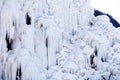 Close-up shot of a spectacular icefall in the mountain area.