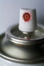 Close up shot of a spray can nozzle Royalty Free Stock Photo