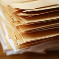 Close Up Stack of Brown Paper Folders Good Resolution Stock Photo Royalty Free Stock Photo