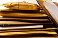Close up shot of stack of padded mailing envelopes