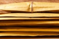 Close up shot of stack of padded mailing envelopes