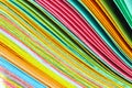 Close up shot of stack of rainbow colorful papers for background use Royalty Free Stock Photo