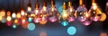 close-up shot of a string of fairy Christmas lights with various colors, capturing the delicate glow of each bulb Royalty Free Stock Photo