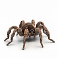 Close up shot of tarantula isolated on white background