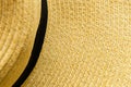 Close up shot to see the detail of straw hat weave texture detail. Craft and handmade product during summer season. Ideal for Royalty Free Stock Photo