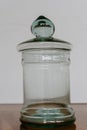 Close up shot of a transparent glass  container Royalty Free Stock Photo