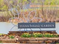 Close up shot of Tulsa Botanic Garden sign