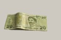 Turkish Twenty Banknote Back Side Royalty Free Stock Photo