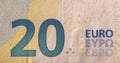 Close-up shot of a twenty euro banknote Royalty Free Stock Photo