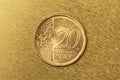 Close up shot of twenty euro cent Royalty Free Stock Photo