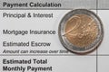 Close up shot of Two Euro coin on mortgage statement Royalty Free Stock Photo