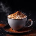 a cappuccino cup filled to the brim with creamy foam