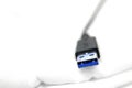 USB cable on white background Royalty Free Stock Photo