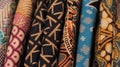 Close-up shot of a variety of traditional batik shirt