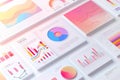 Colorful Charts and Graphs on a White Surface