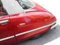 Close up shot of a vintage red car Royalty Free Stock Photo