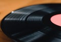 Close up shot vinyl record disk