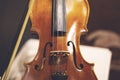 Close up shot of a violin, very soft def