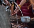 Water Purifying Ritual, Sensoji Temple, Tokyo, Japan Royalty Free Stock Photo