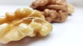 walnuts on white background. Royalty Free Stock Photo