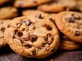 Close-up Shot of Warm, Delicious Chocolate Chip Cookies Freshly Baked Royalty Free Stock Photo
