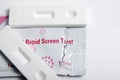 Close up shot of white rapid test cassette Royalty Free Stock Photo