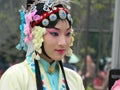Close up shot of a woman dress up in traditional in Taipei International Flora Exposition