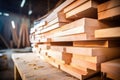 close-up shot of wooden boards for boat construction Royalty Free Stock Photo