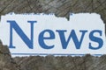 A close up shot of the word News cut out in a newspaper Royalty Free Stock Photo