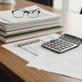 Financial Analysis and Accounting Workspace Royalty Free Stock Photo