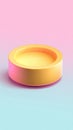 Yellow Circular Object on Pink and Blue Background Royalty Free Stock Photo