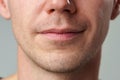 Close up shot of a young man face