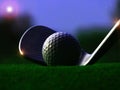 Close-up shots of golf ball strike Royalty Free Stock Photo