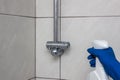 Plumbing fixtures cleaning process from limescale Royalty Free Stock Photo