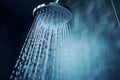 Close up of shower head with running water Royalty Free Stock Photo
