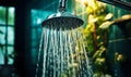 Close Up of Shower Head a Way to See the Beauty of Water in Motion Royalty Free Stock Photo