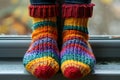 Close Up of Person Wearing Colorful Socks