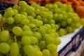 Close-up shpt of a bowl of ripe grapes on a kitchen countertop