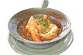 Shrimp potted with vermicelli isolated