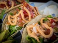 Close up of Shrimp Taco Trio