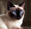 Close-up Siamese Cat Face Portrait