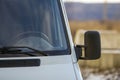 Close up of side rear-view mirror on a modern car Royalty Free Stock Photo